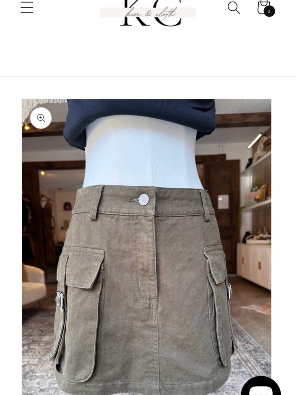 White Fox Boutique Olive Green Cargo Mini Skirt